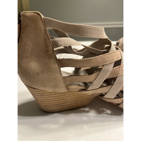 Eileen Fisher Oodle Cross Cross Strappy Tan Brown Block Heel Open Toe Sandals 9 - Picture 14 of 14